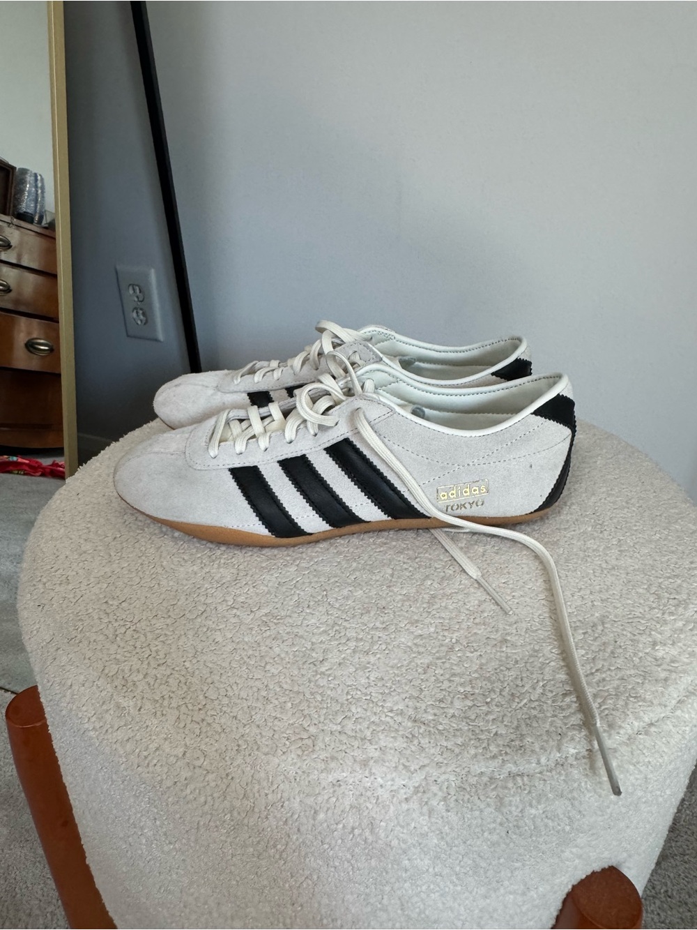 adidas Women’s Tokyo Suede Sneakers in Off-White and Black